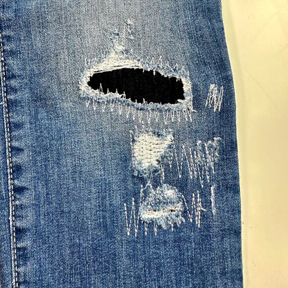 GAP Factory NWT Women's 4 27R Mid Rise Distressed Blue Stretch Jeggings - Picture 6 of 10